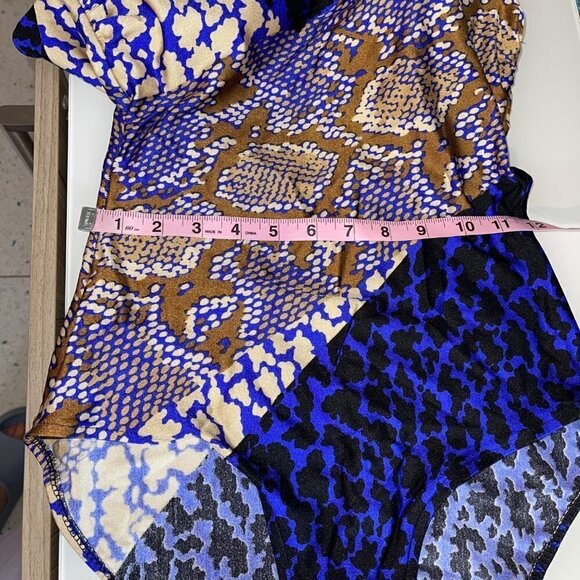 Gottex Vintage 80s Womens Swimsuit Multicolor Size 10 Snakeskin Print One Piece - Picture 10 of 10